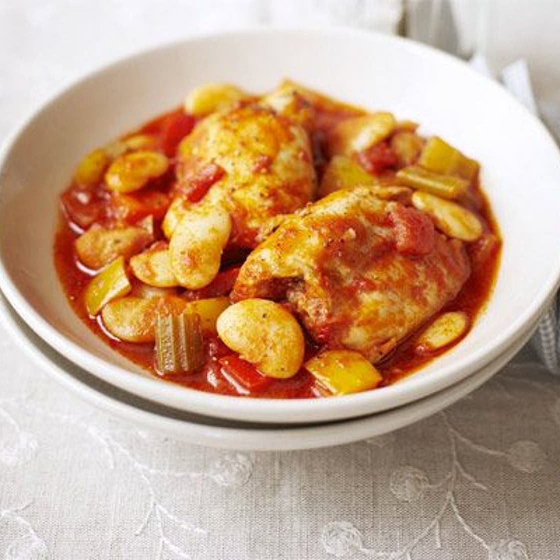 Chicken, butter bean & pepper stew