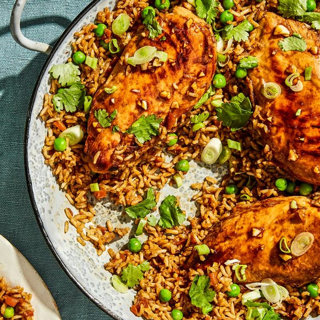 Healthy one-pan chicken and rice