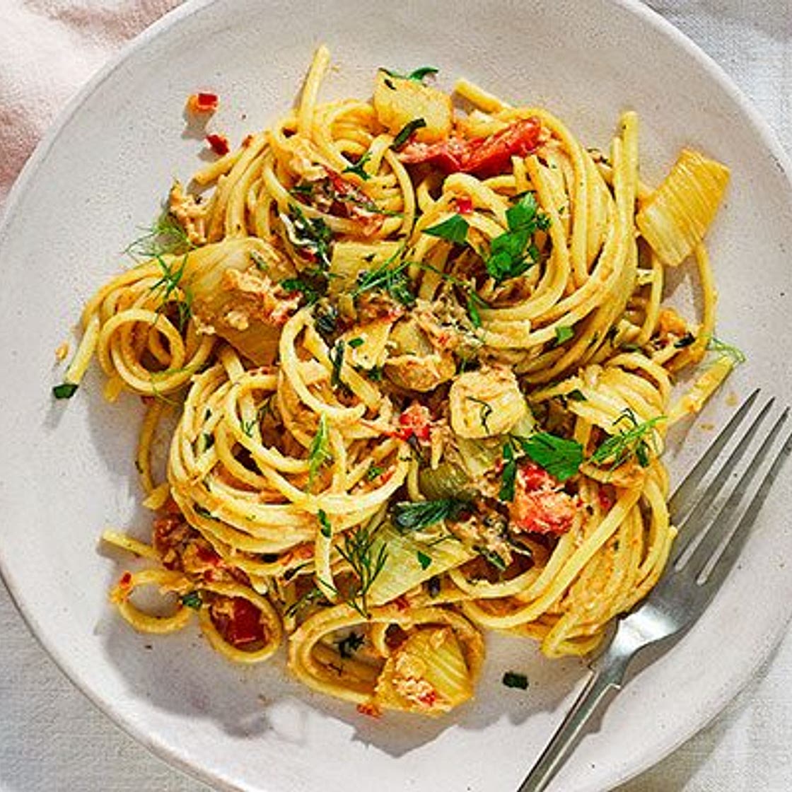 Fennel & seafood linguine
