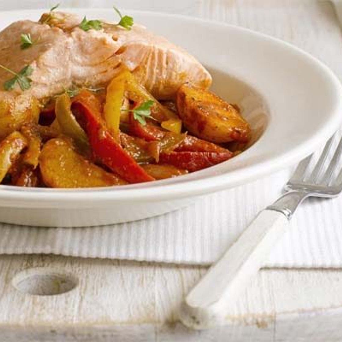 Basque-style salmon stew
