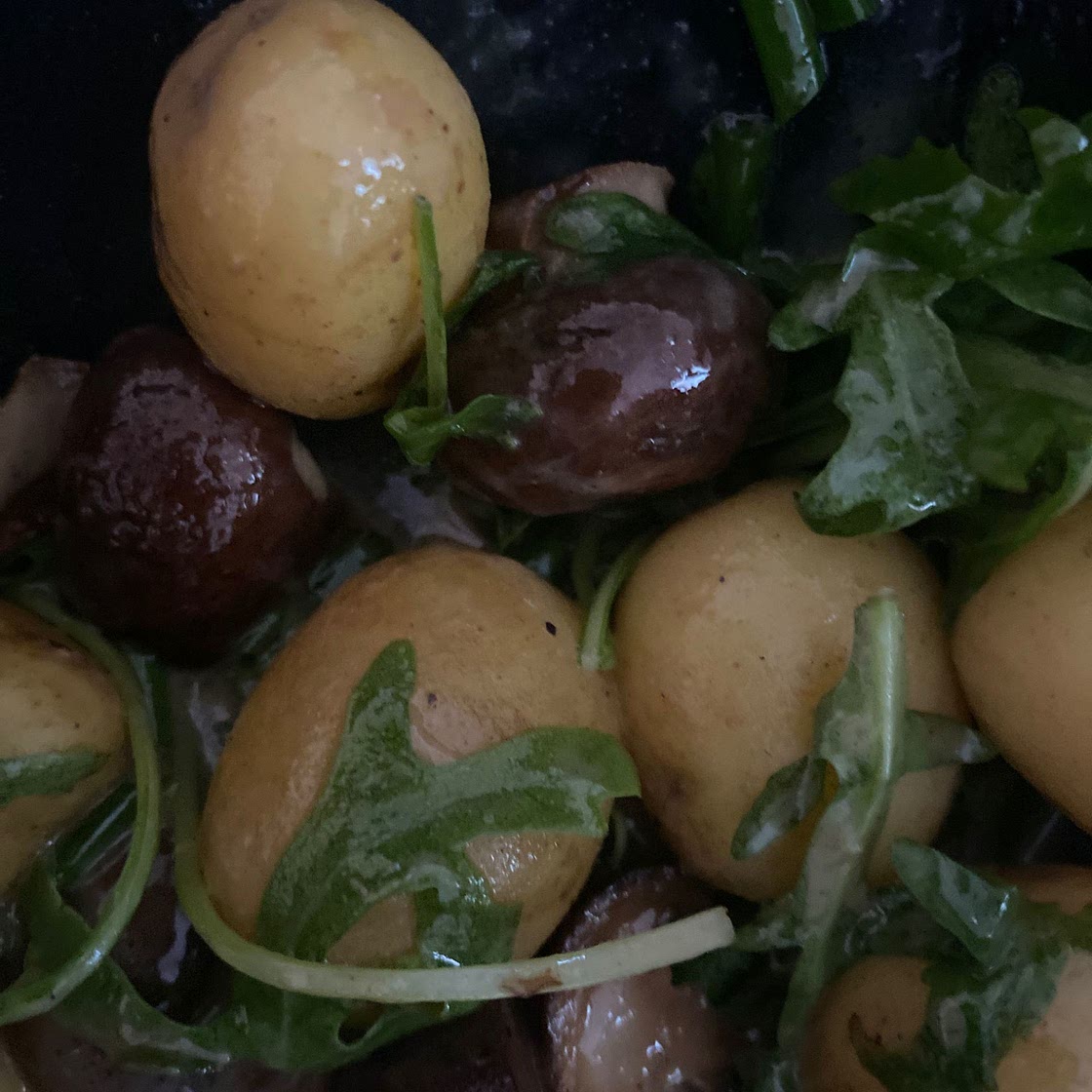 Mushroom and Chive Potato Salad