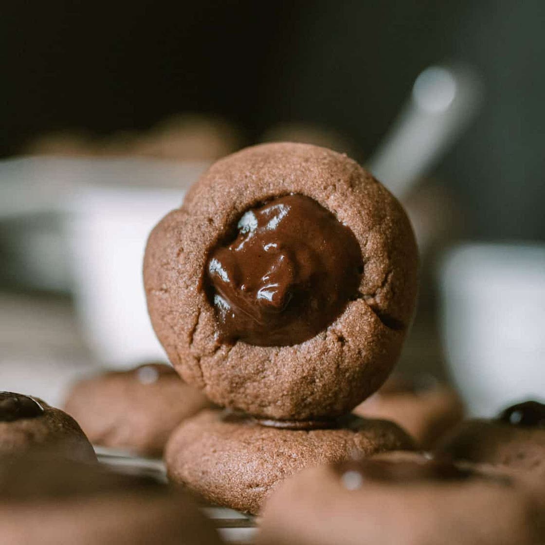 Easy Raspberry Chocolate Thumbprint Cookies
