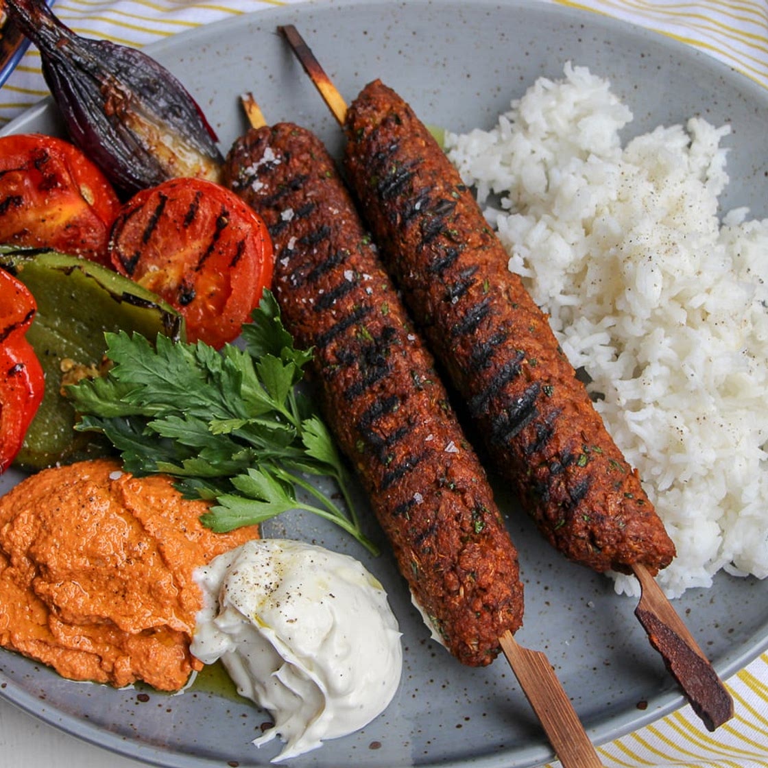 Veganska turkiska kebabspett