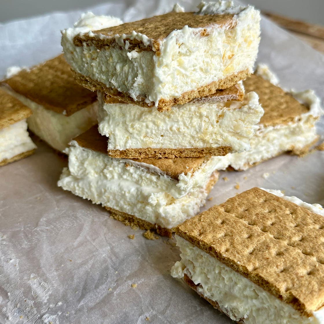 Strawberry cheesecake ice cream sandwiches