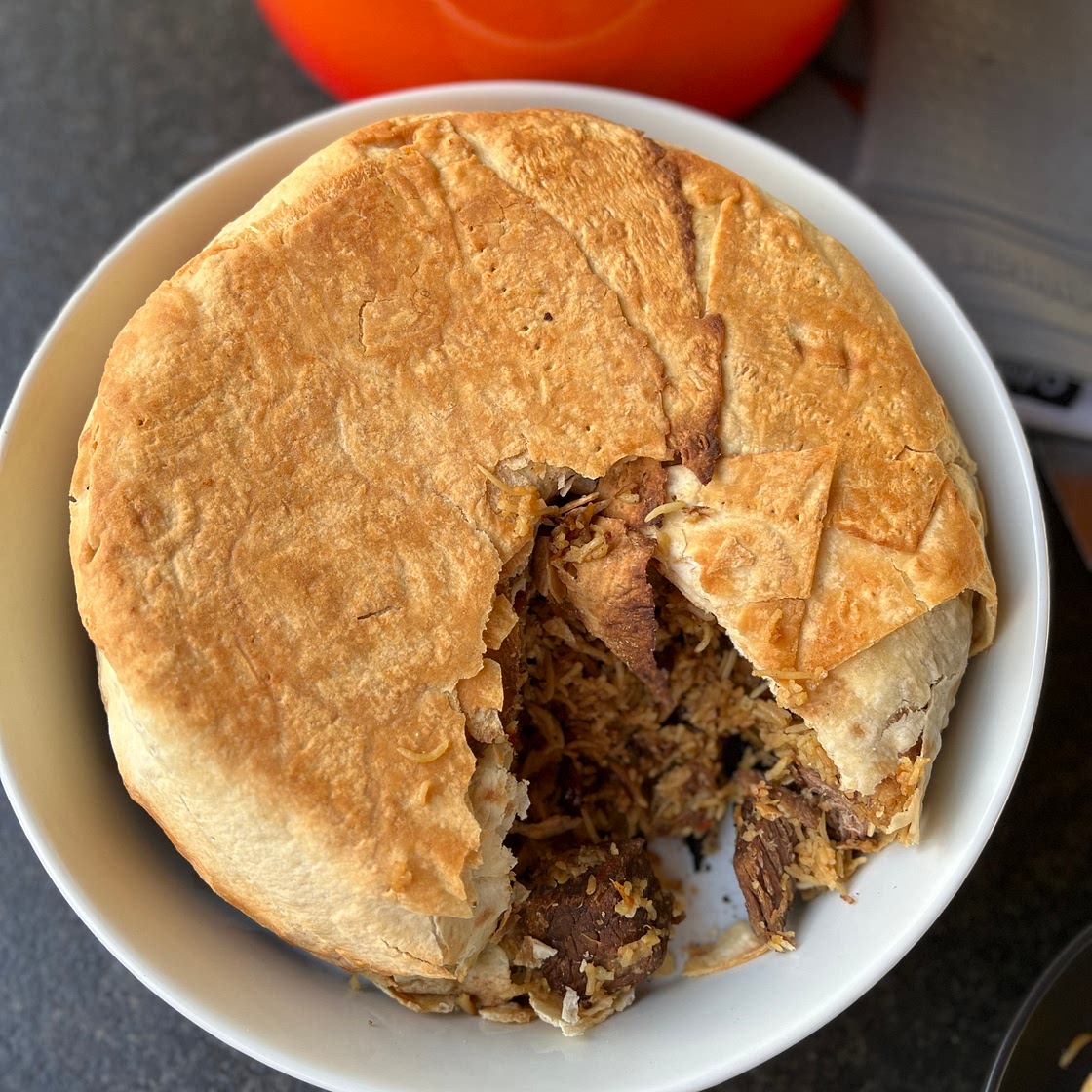 How to make the best rice pilaf with meat wrapped in lavash bread. Easy Instant Pot recipe.