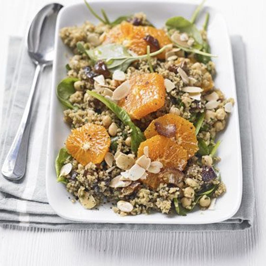Bulgur wheat, date & clementine salad