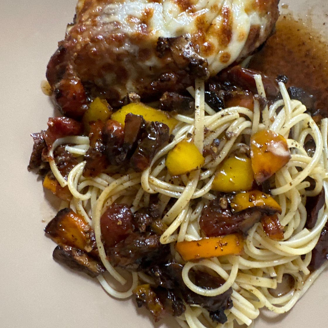 Balsamic Baked Chicken Breast With Balsamic Tomato Sauce and Mozzarella Cheese