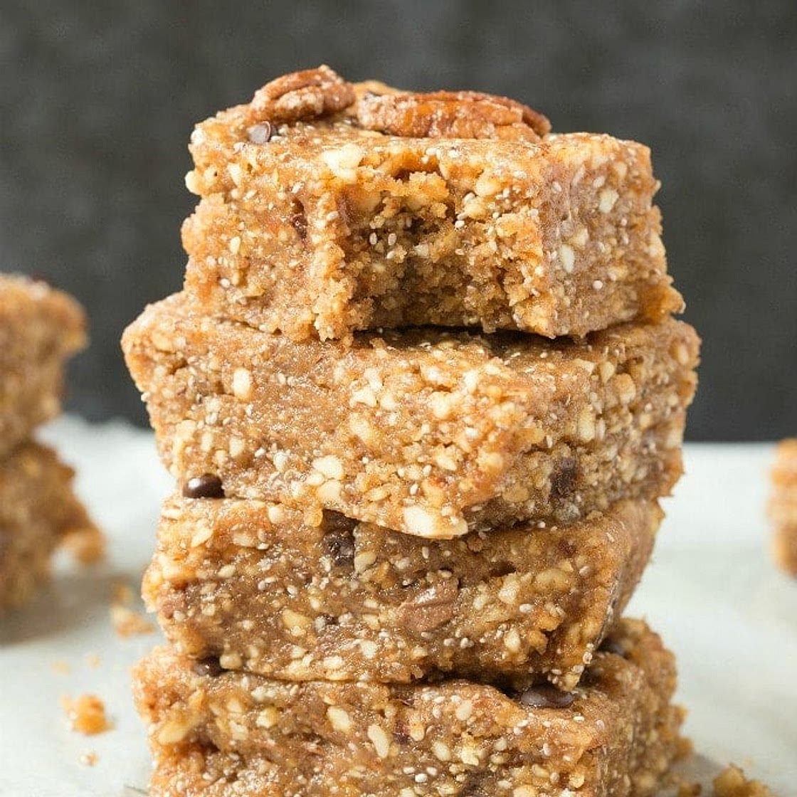 No Bake Paleo Vegan Pecan Pie Bars (Keto, Low Carb)