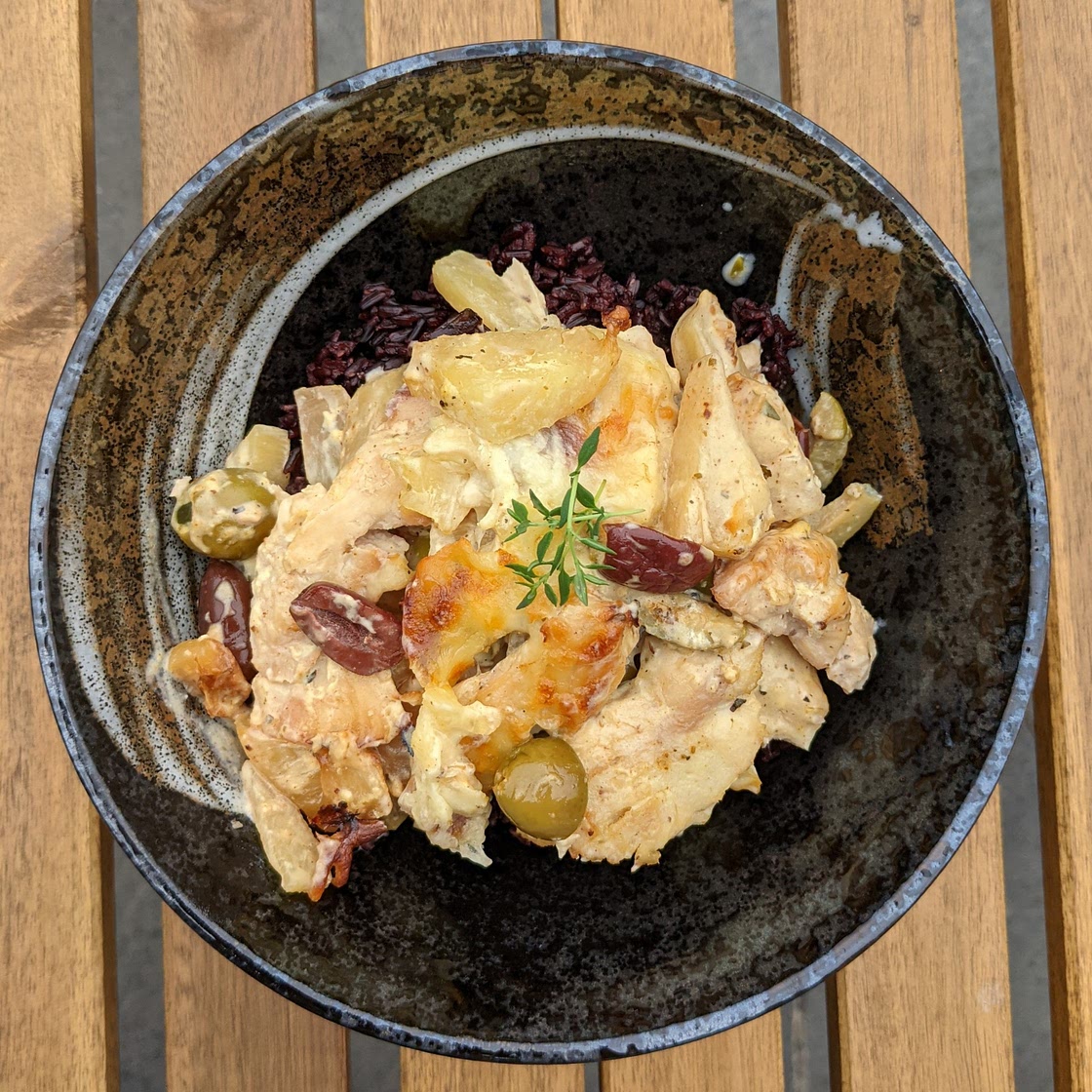 Hawaii chicken with black rice