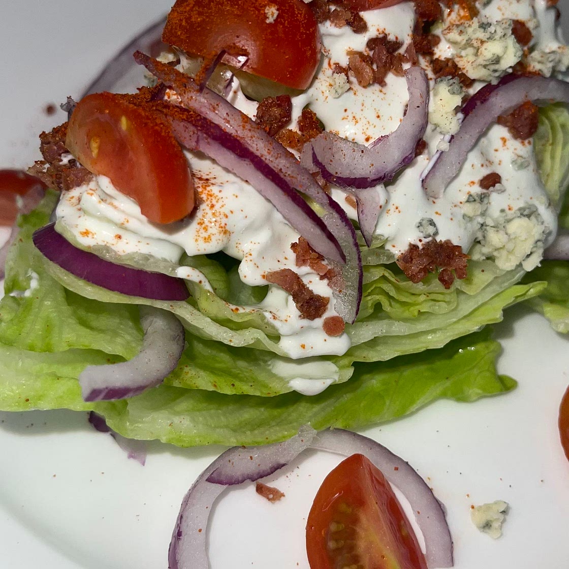 Lettuce Wedge Salad, with a Blue Cheese Dressing 