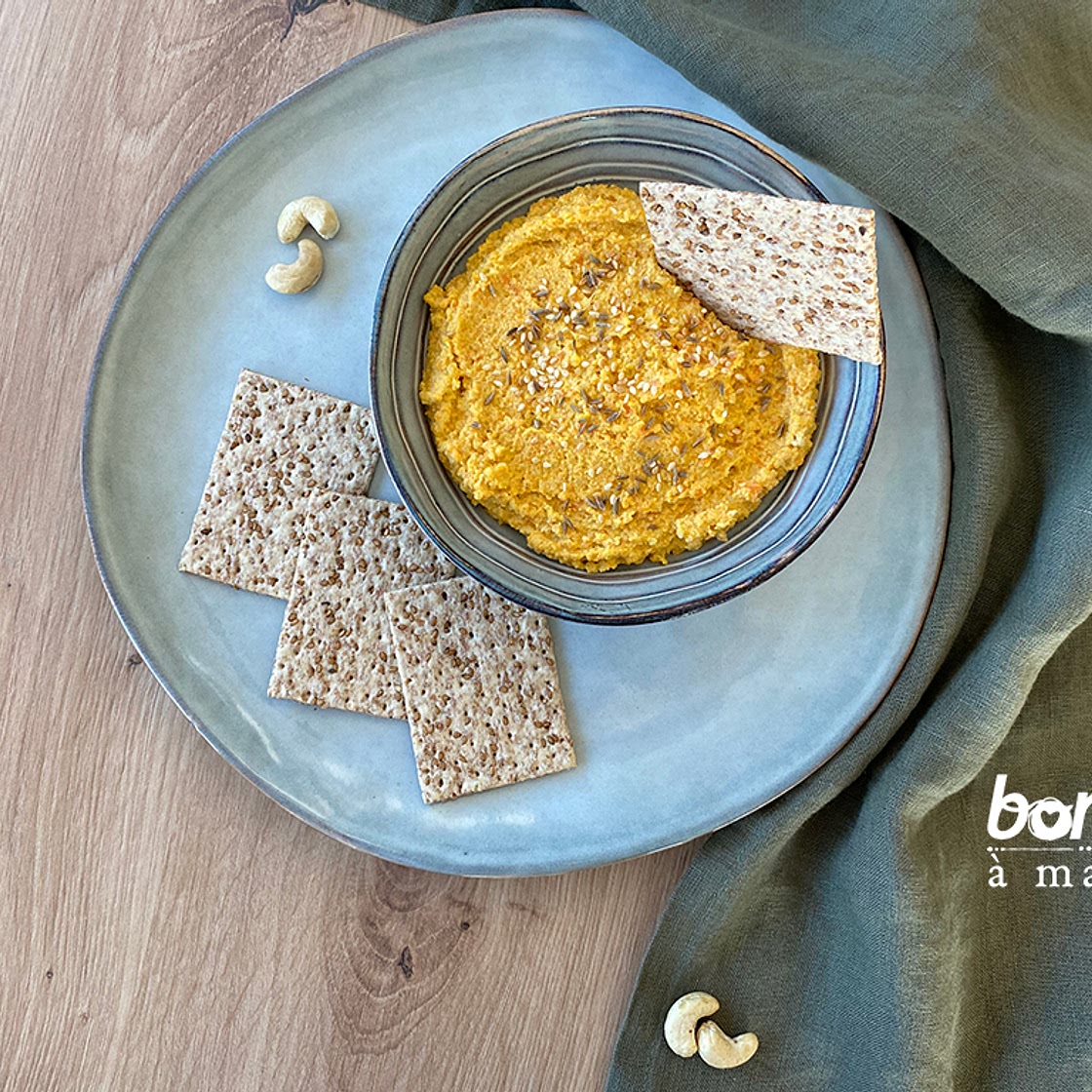 Tartinade de carottes aux noix de cajou et au cumin
