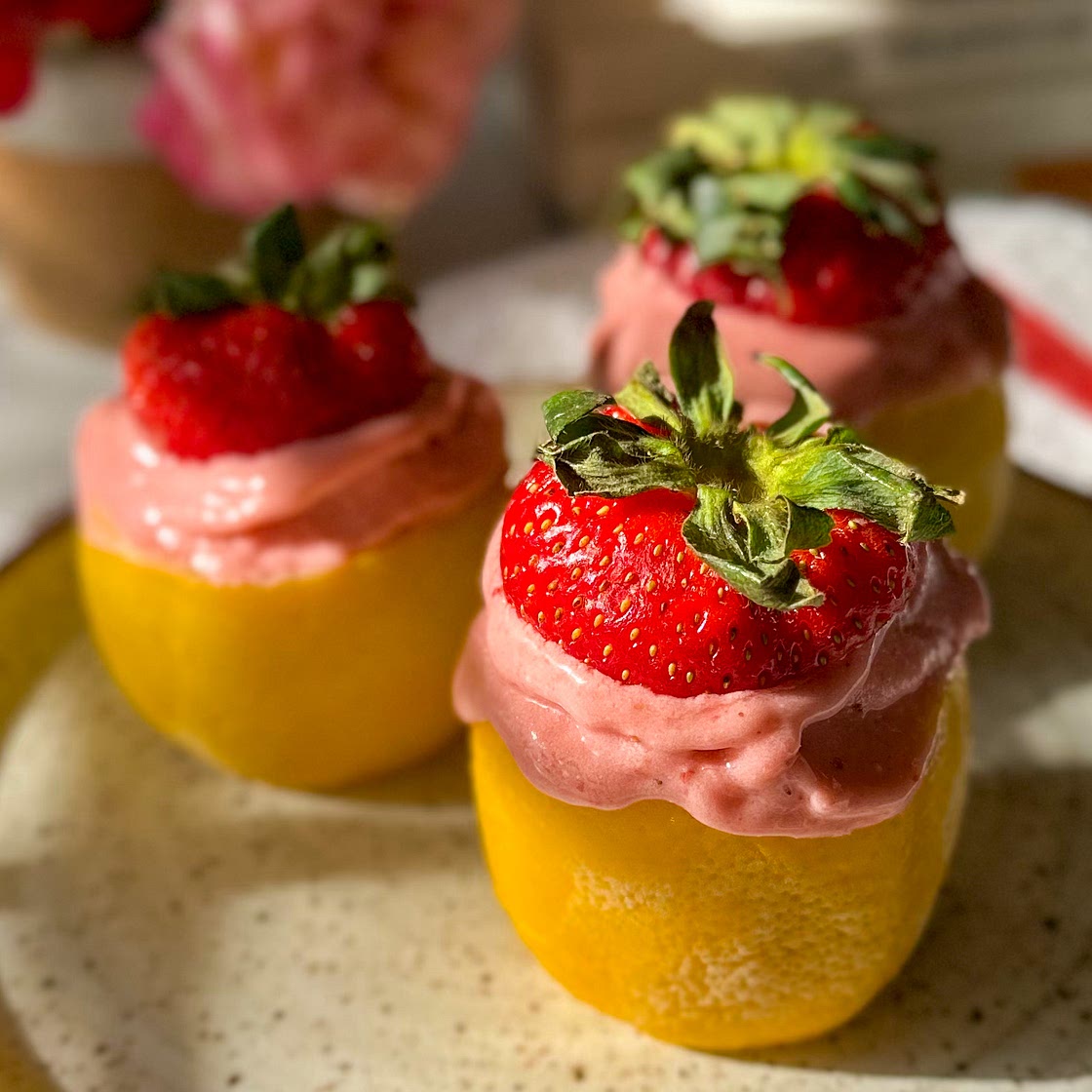 Vegan Strawberry Lemonade Ice Cream (only 4 ingredients!)