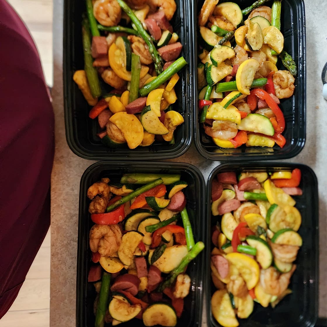 Optavia Air Fryer Cajun Shrimp, Sausage, and Vegetable Medley