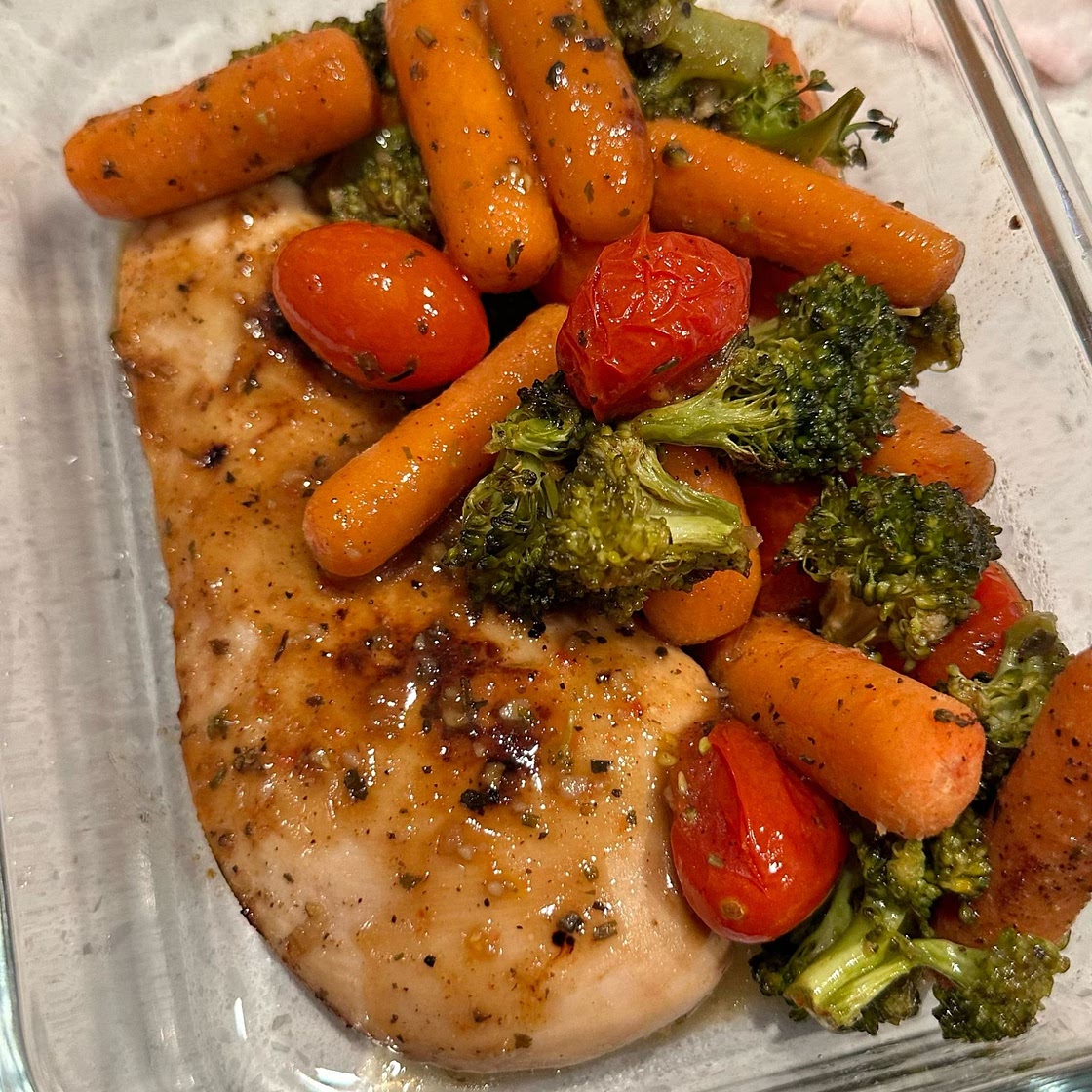 One Pan Balsamic Chicken and Veggies