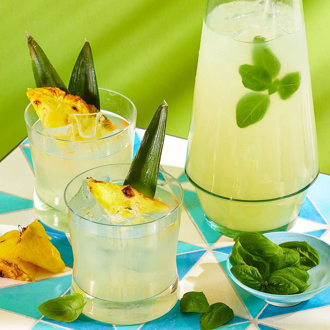 Big-Batch Pineapple-Basil Vodka Sours