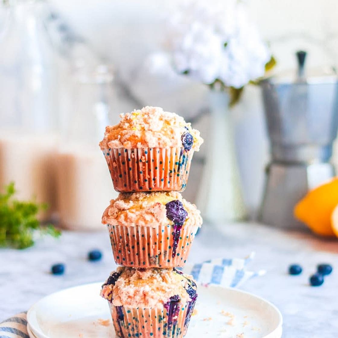 Vegan Blueberry Lemon Muffins