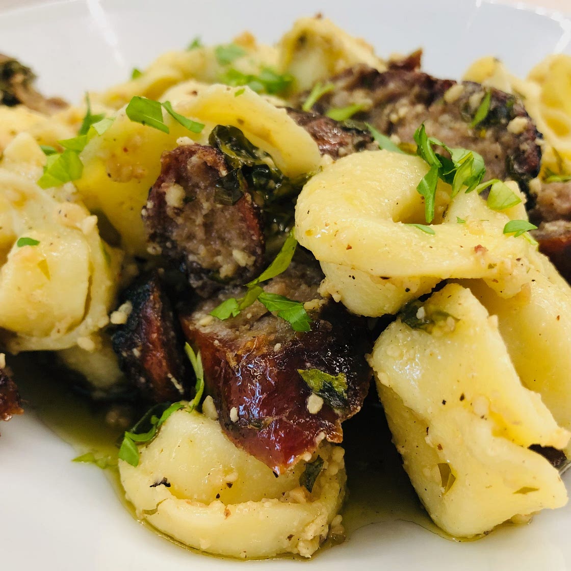 Sausage & Tortellini Skillet