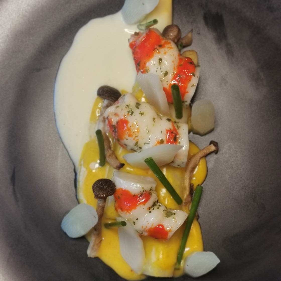 surimi King prawn & seasonal white asparagus