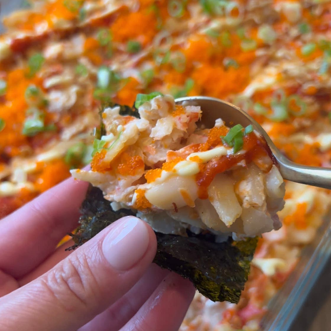 Seafood sushi bake 