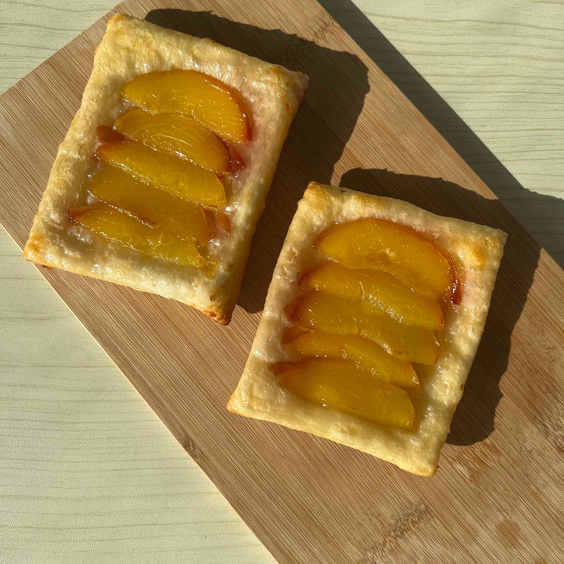 Peach puff pastries
