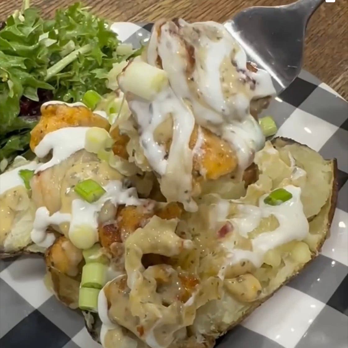 Garlic Parmesan Chicken Stuffed Potatoes 