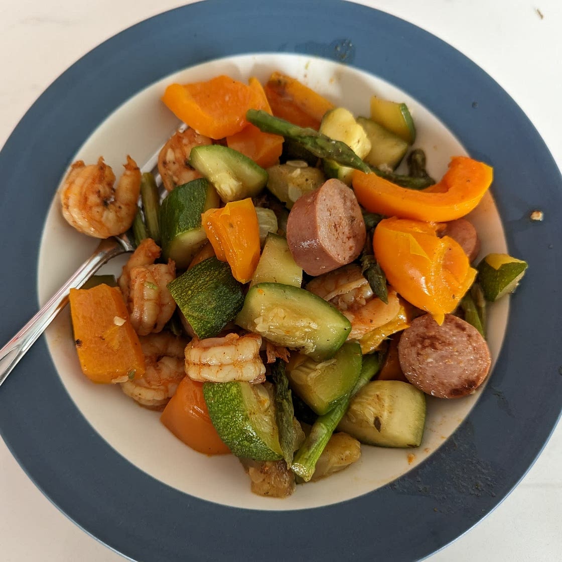 Shrimp and Sausage Vegetable Skillet (Meal-Prep)