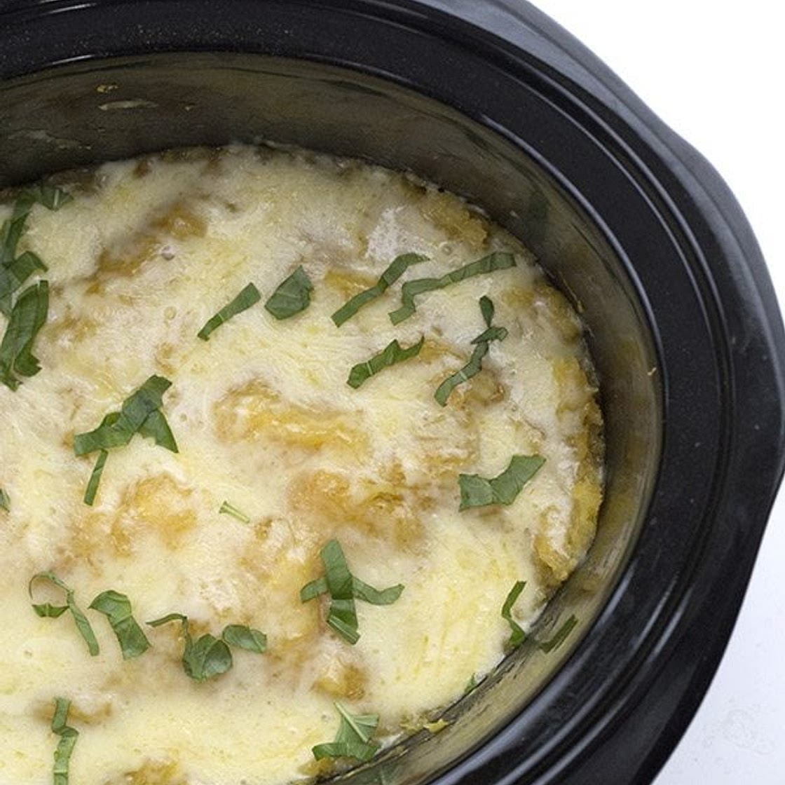 Slow Cooker Three Cheese Spaghetti Squash