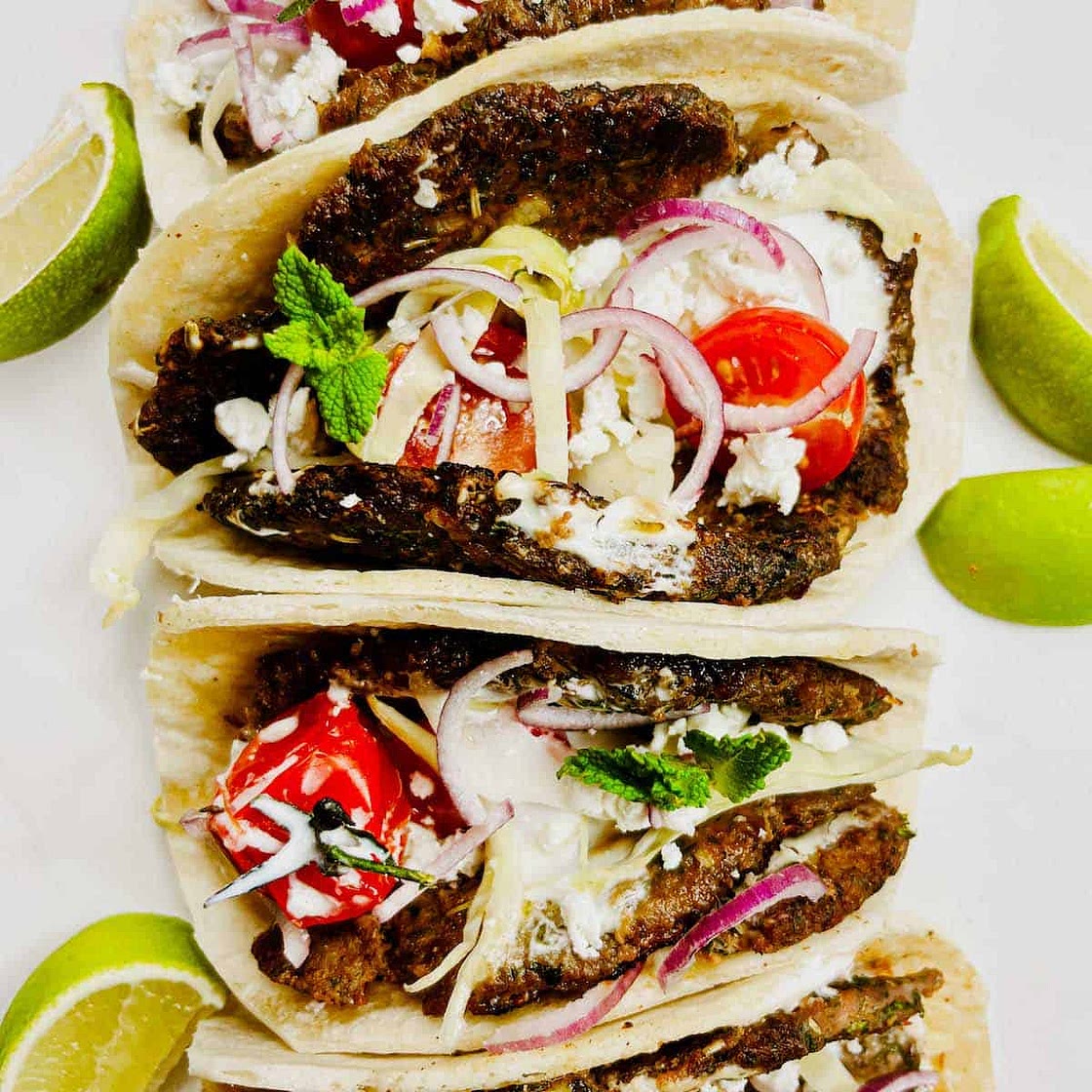Smashed Kefta Tacos