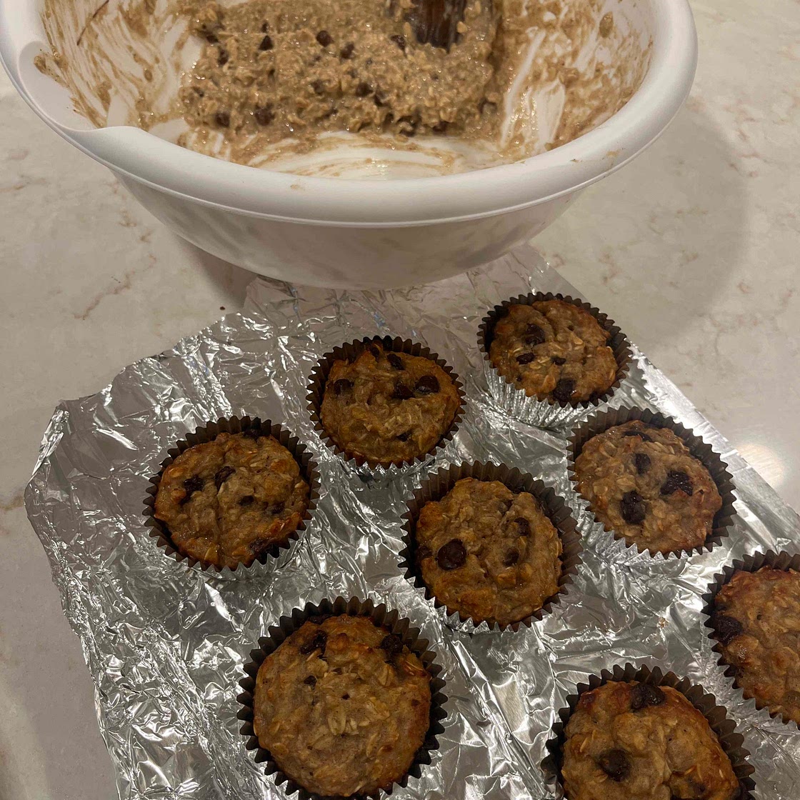 Banana Chocolate Chip Protein Muffins