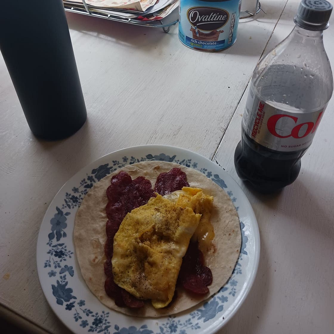 Turkey bacon scrambled eggs wrap!