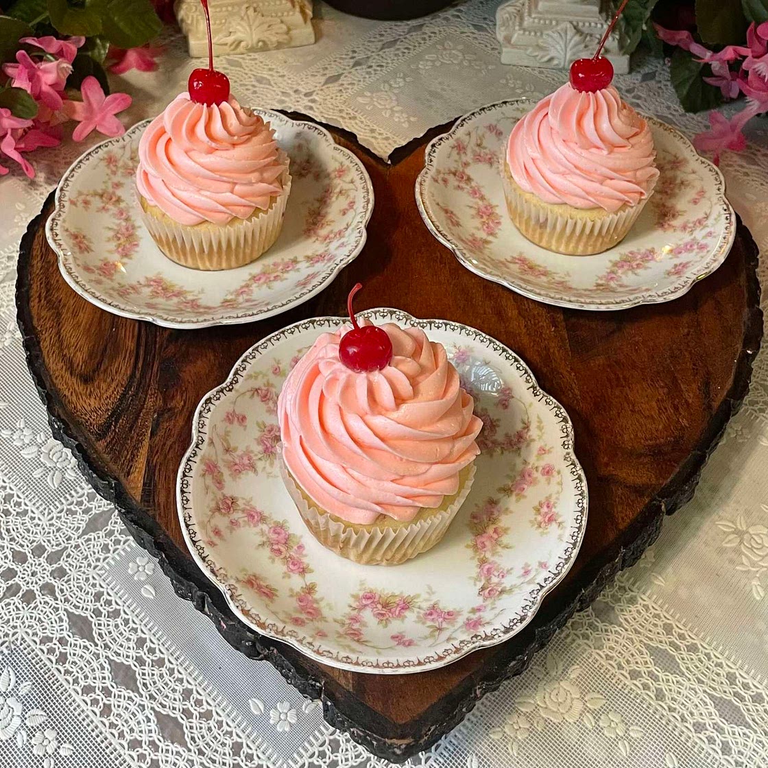 Filled strawberry rose cupcakes recipe   