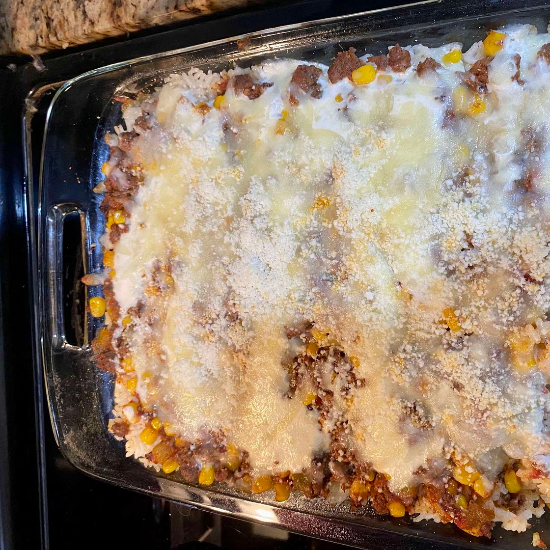 Crystal’s Cheesy Creamy Taco Casserole