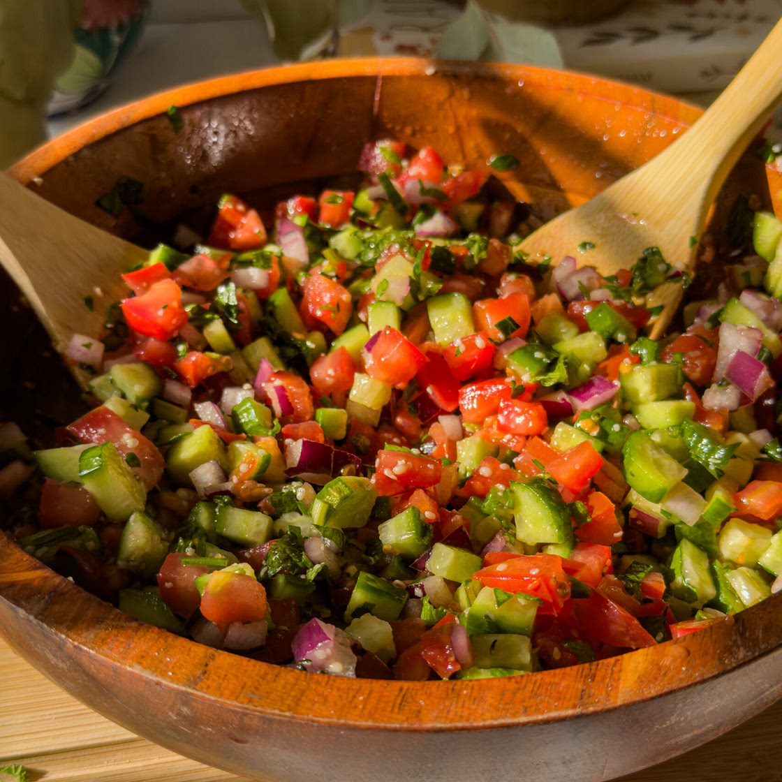 Shirazi Salad: A Healthy Vegan Persian recipe