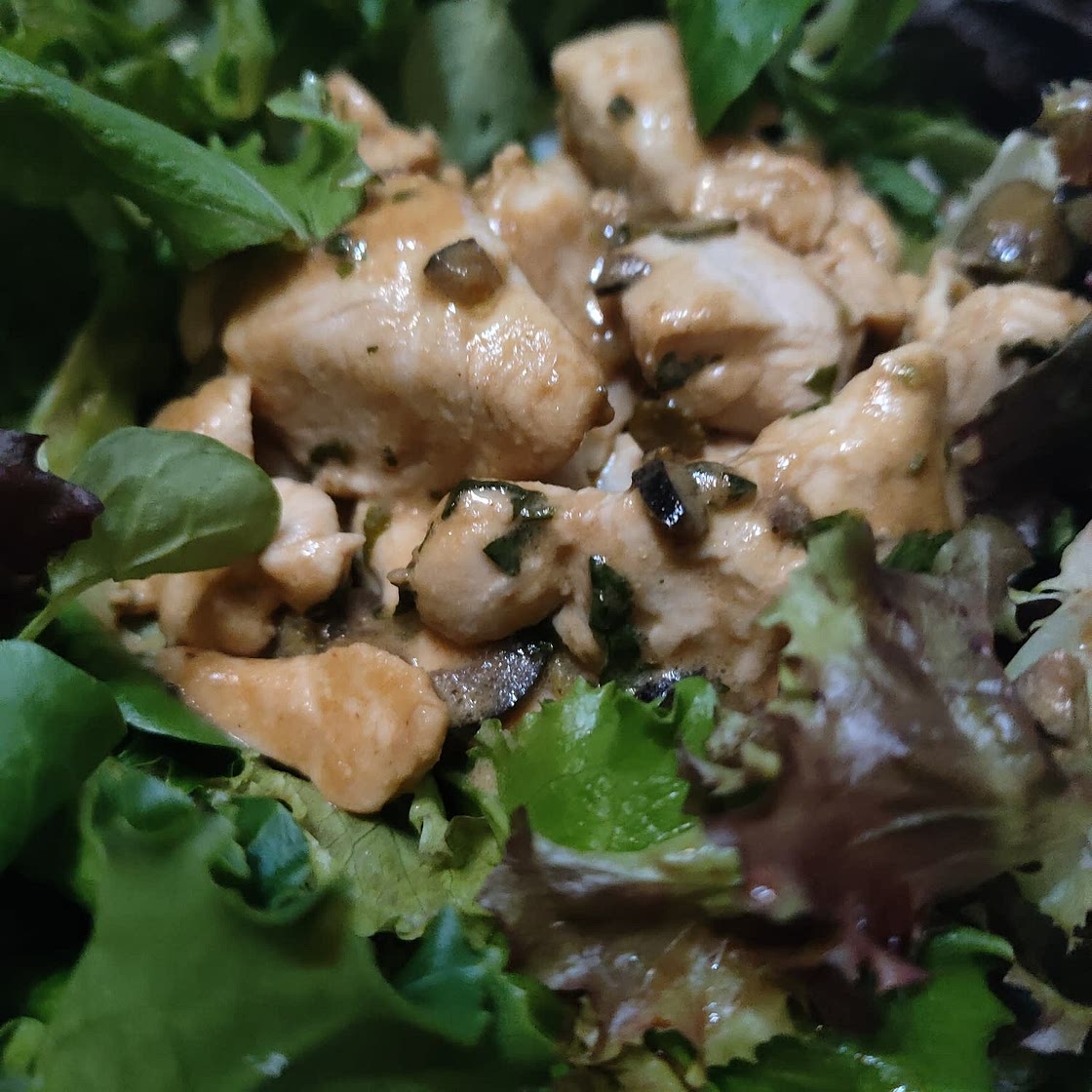 POLLO A LA VINAGRETA CON ENSALADA