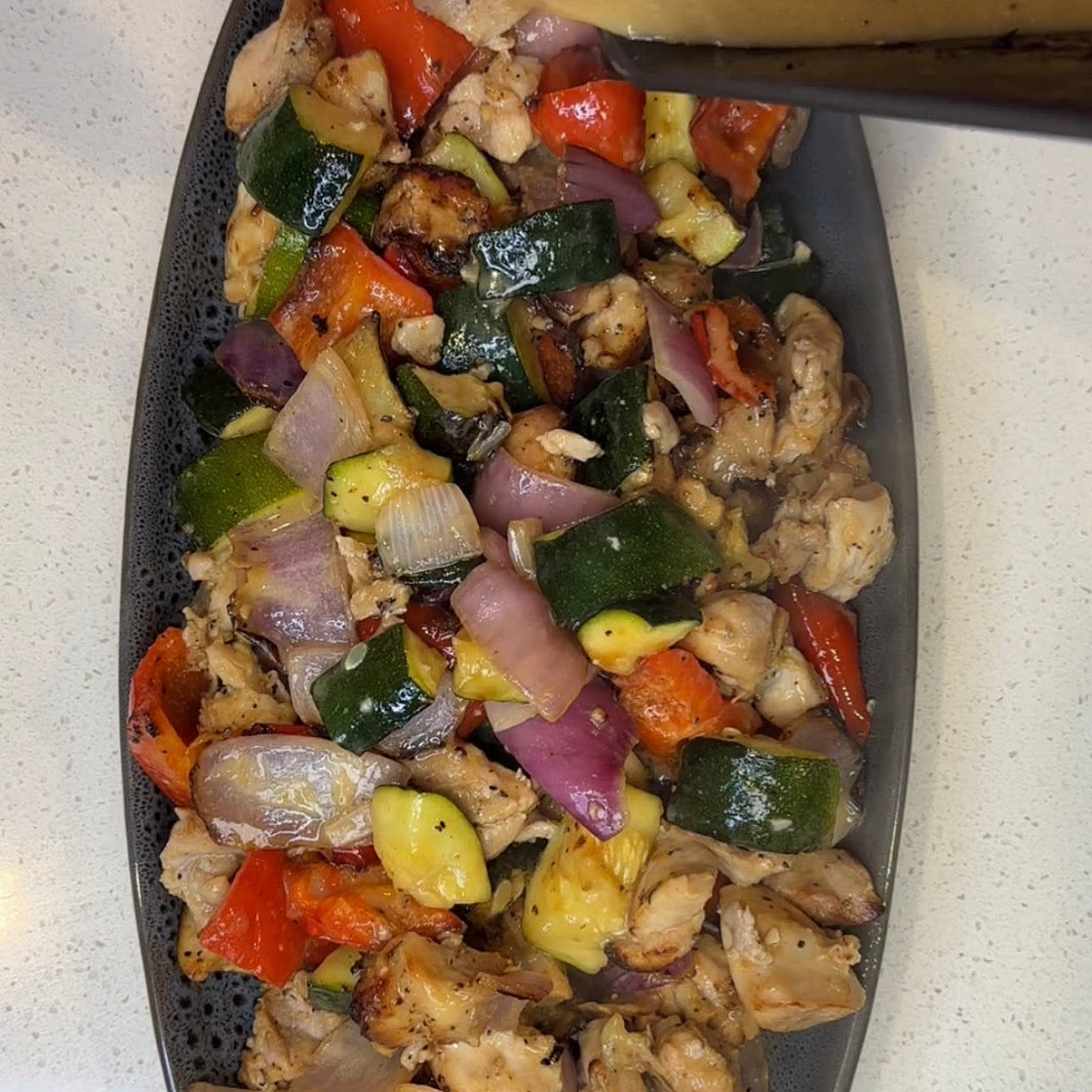 Air Fryer Honey Mustard Chicken and Vegetables