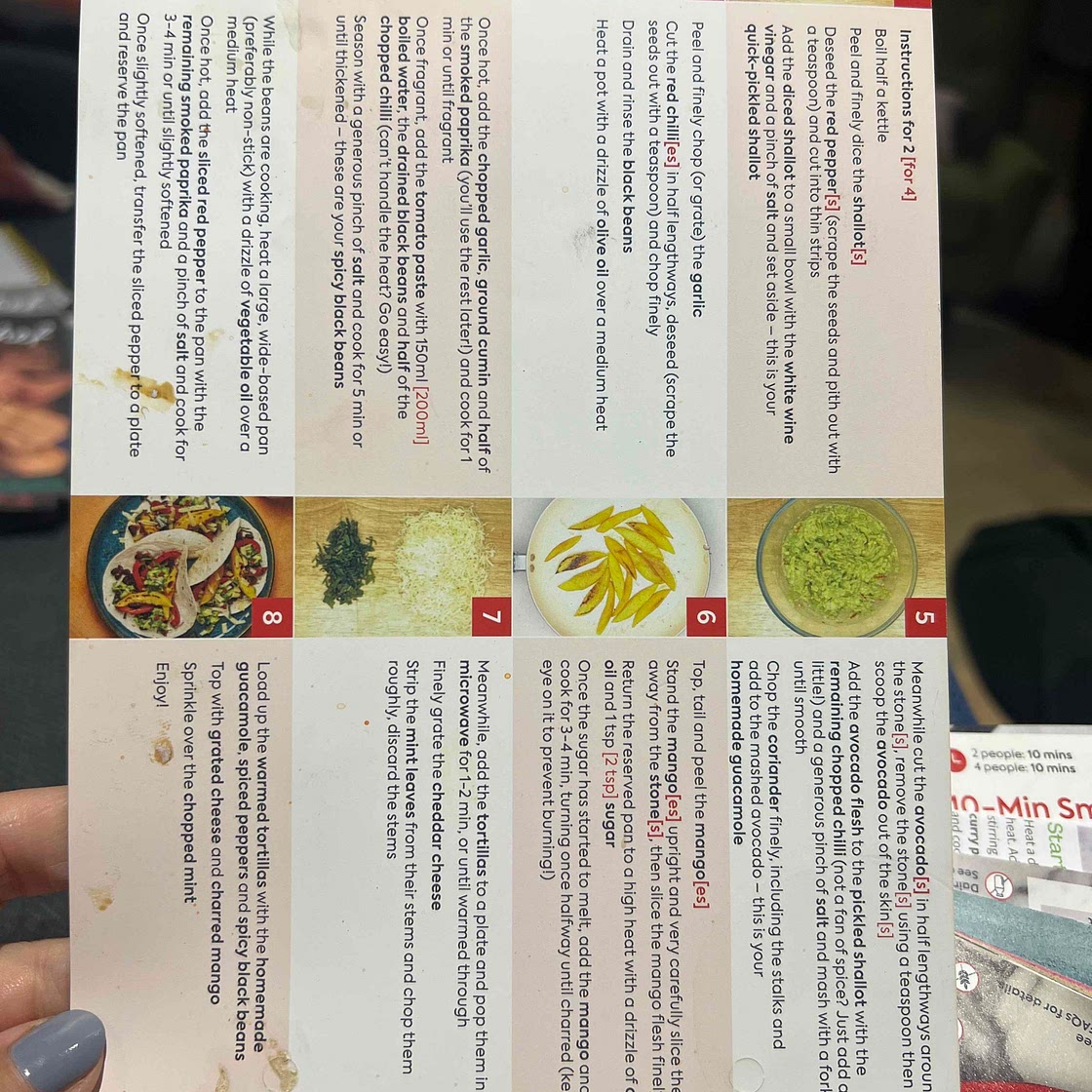 Black bean and mango tacos