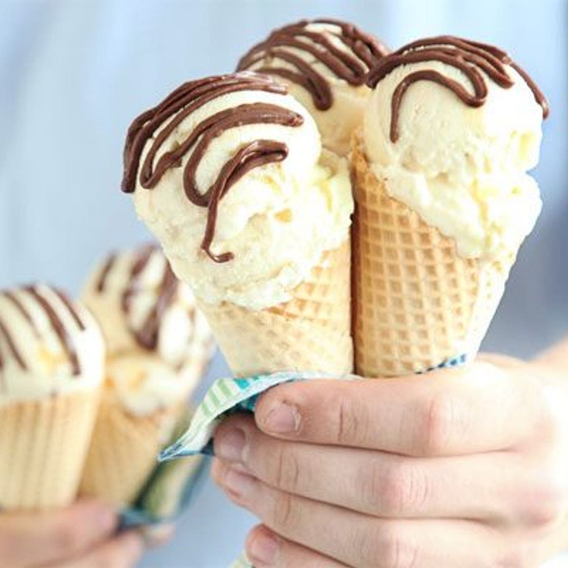 Speedy ginger ice cream with chilli-chocolate sauce