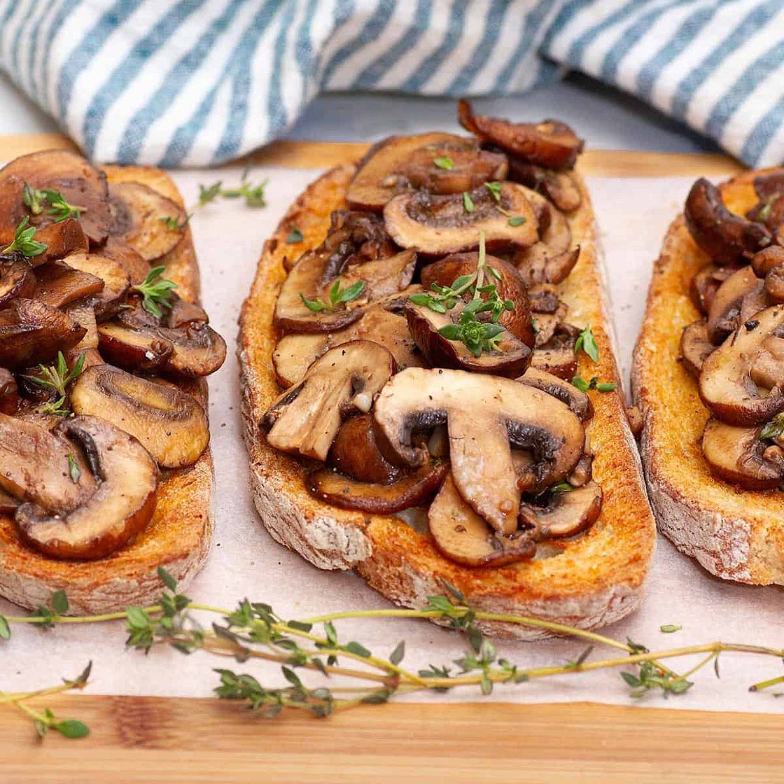 Mushroom Bruschetta With Balsamic & Thyme
