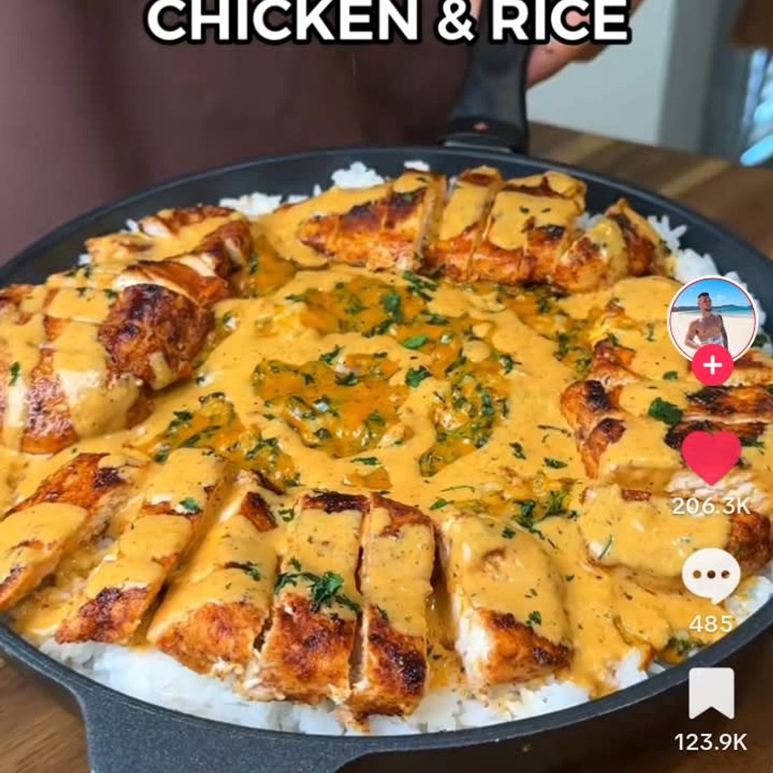 Creamy garlic chicken and rice