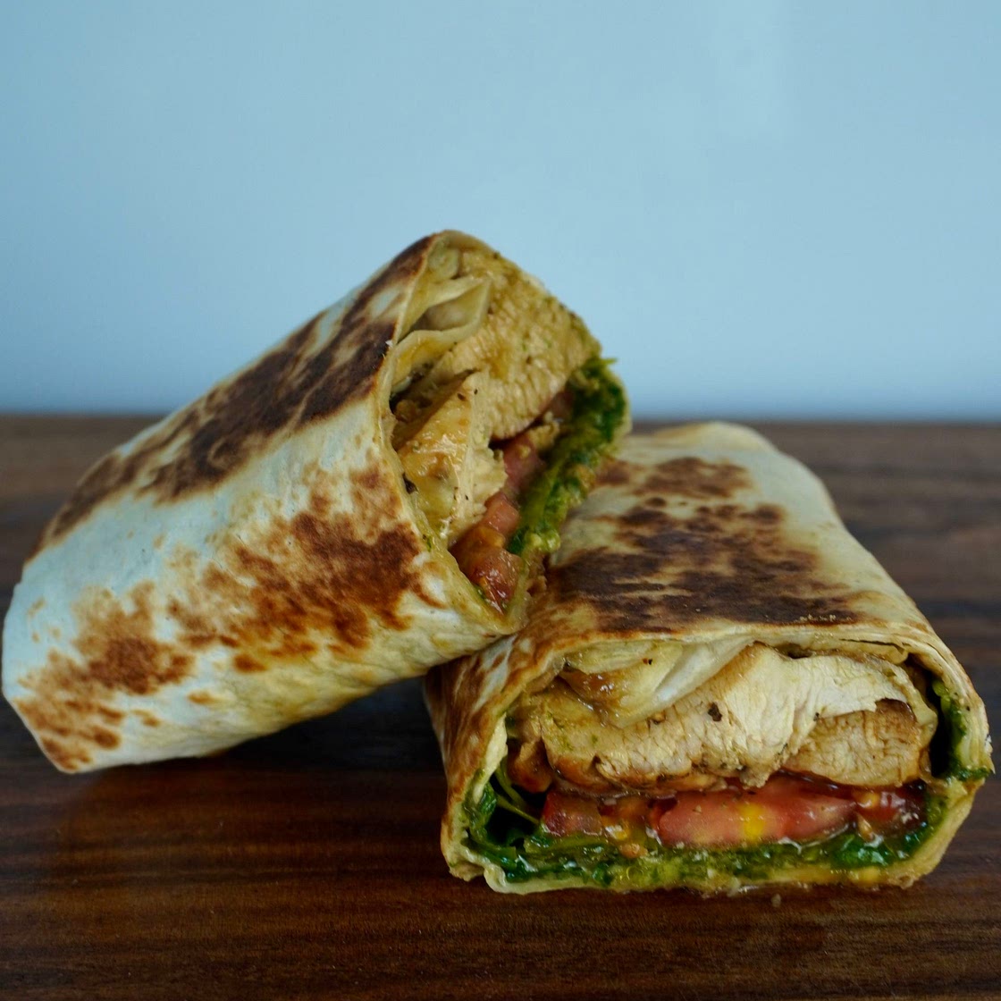 Chicken pesto burrito