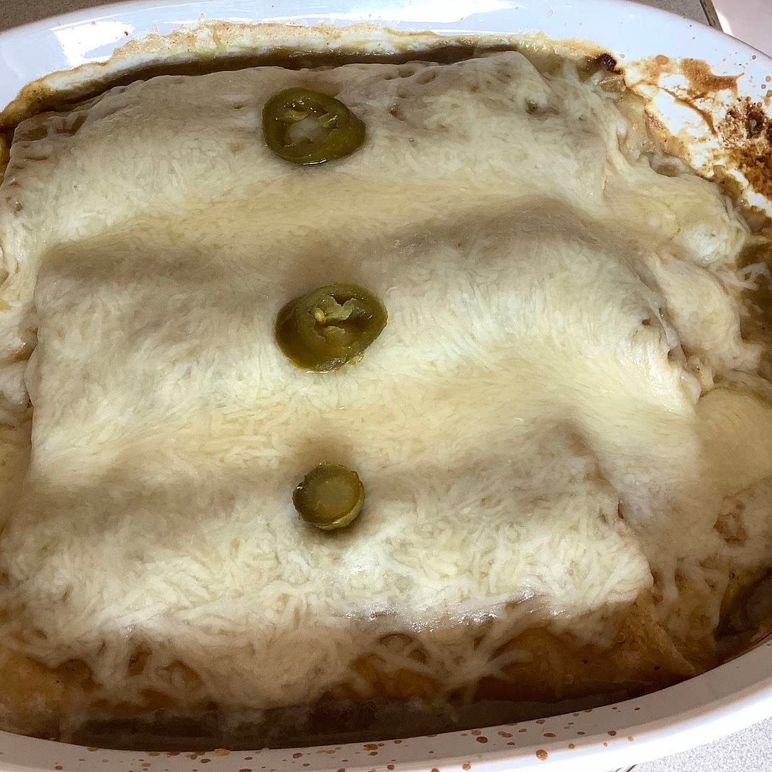 Green Chicken Enchiladas (Pressure Cooker Version)
