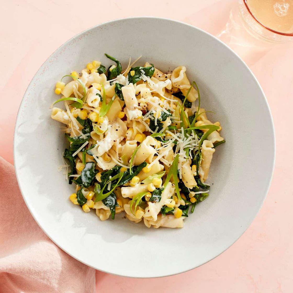 Creamy Corn-and-Spinach Pasta