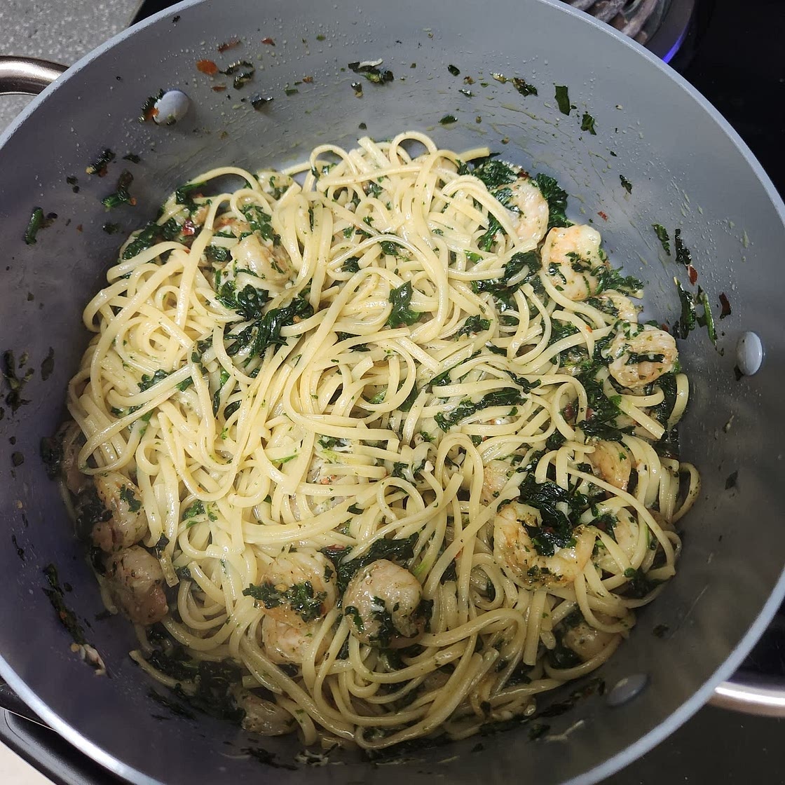 Lemon Garlic Parmesan Shrimp Pasta