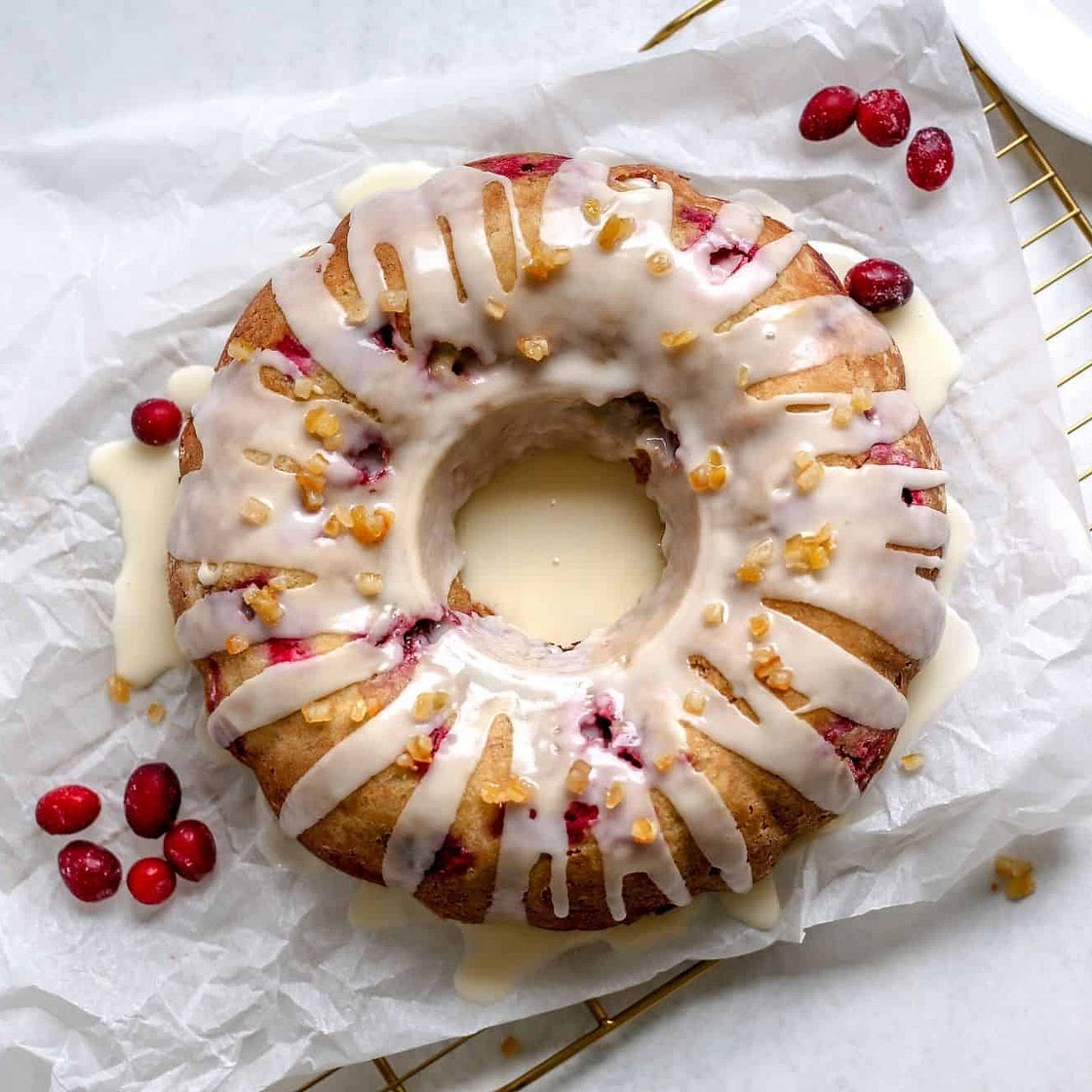 Cranberry Christmas Cake + Orange Glaze