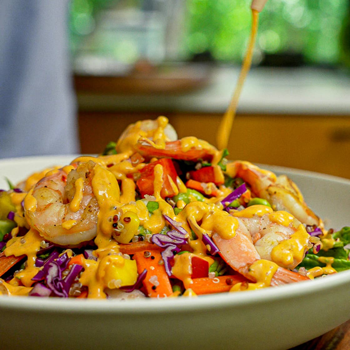 Red Curry Mango Grain Bowl with Shrimp - Fit Men Cook