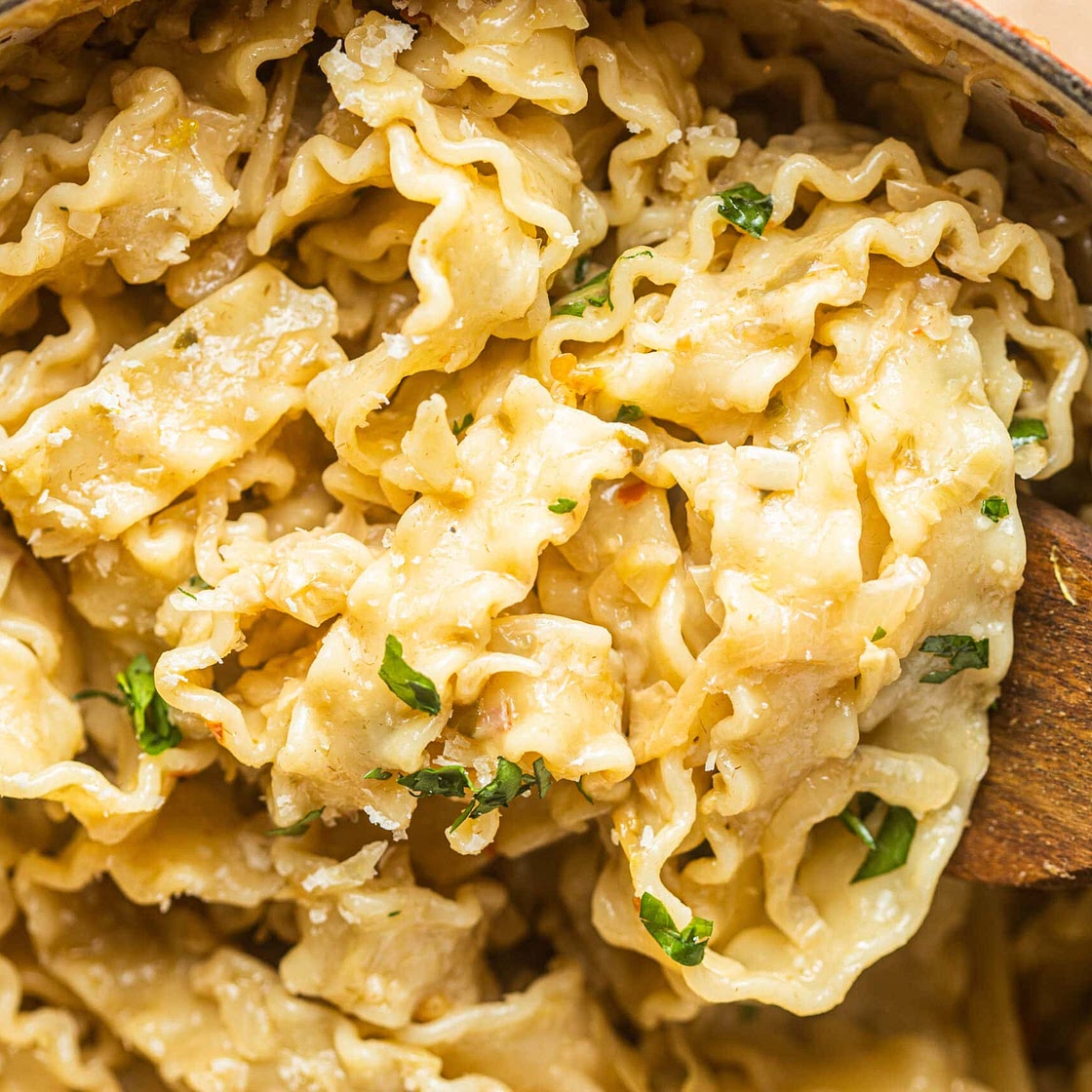 Mafaldine Pasta with Spicy Caramelized Cabbage Recipe