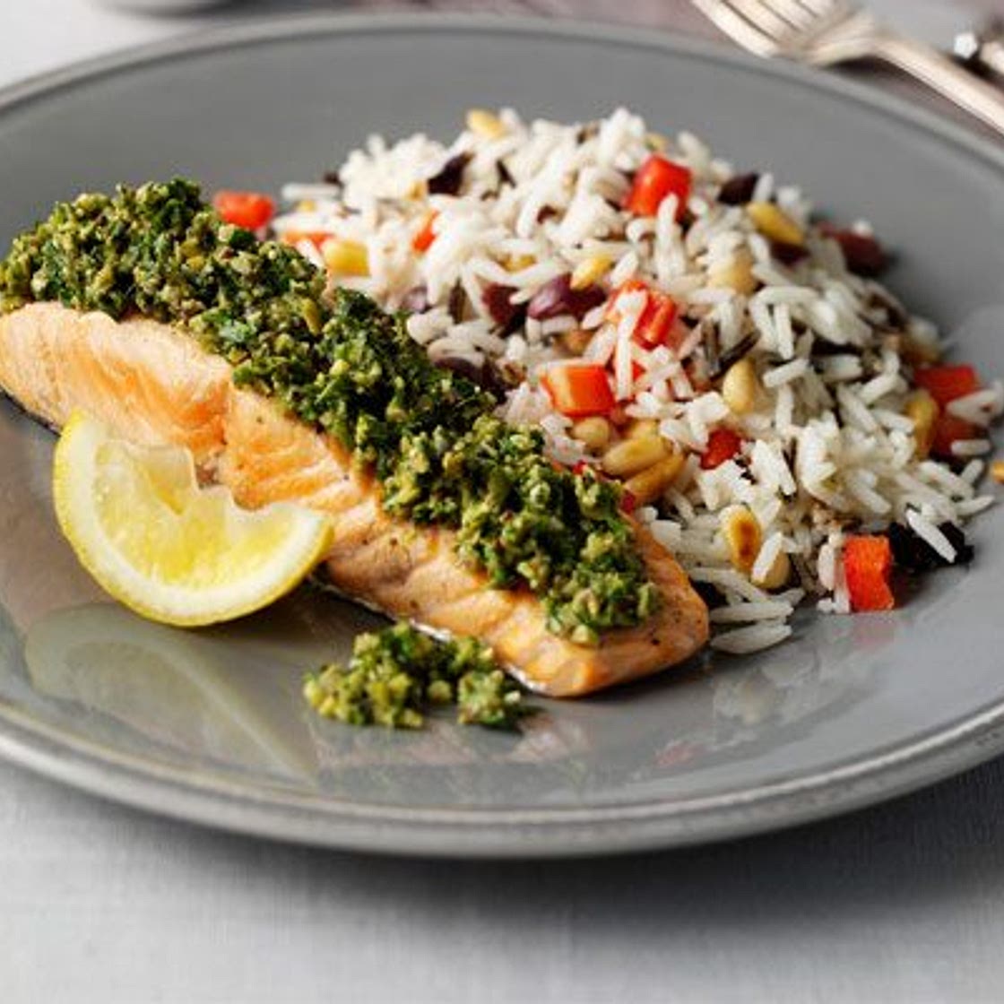 Salmon with salsa verde