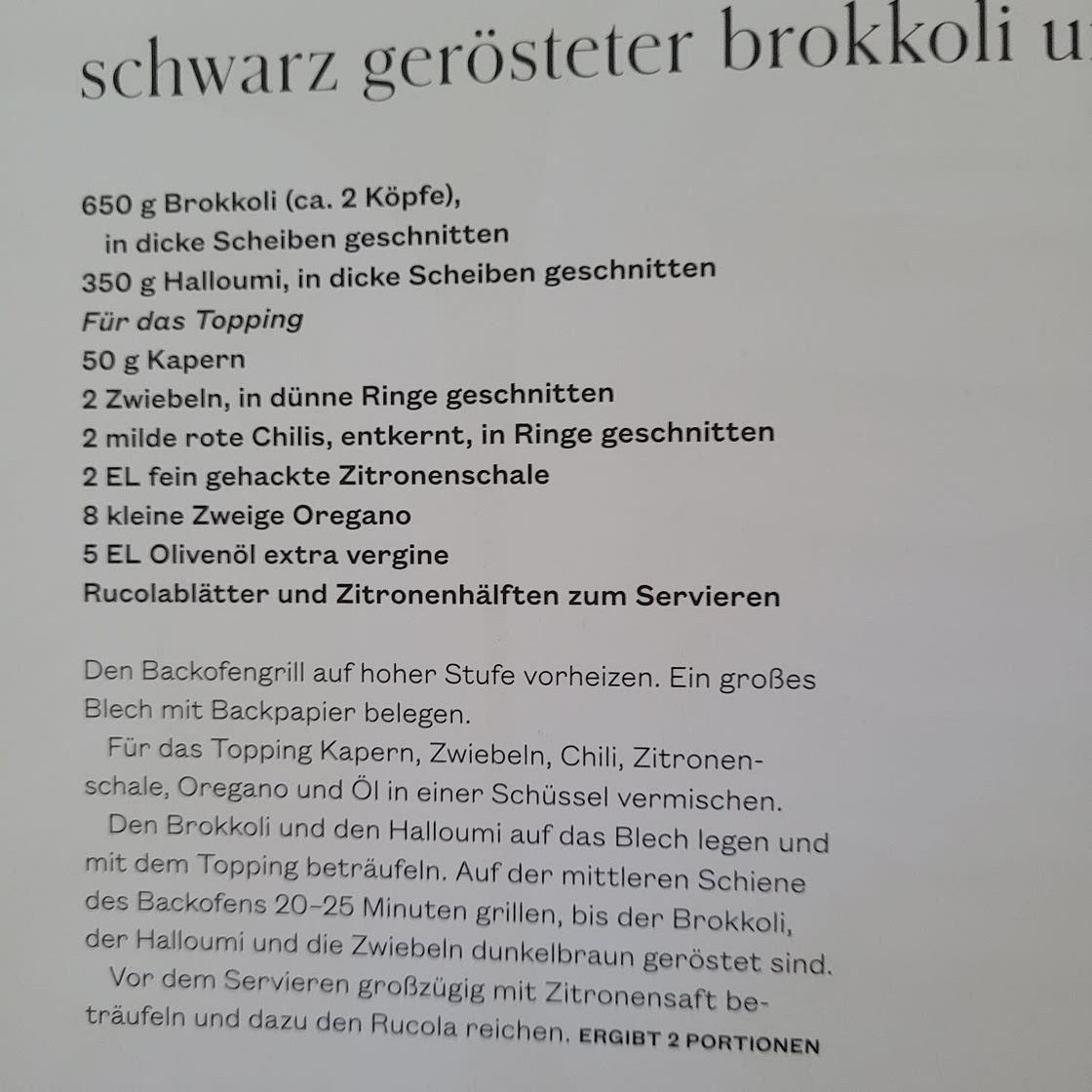 Gerösteter brokkoli und halloumi