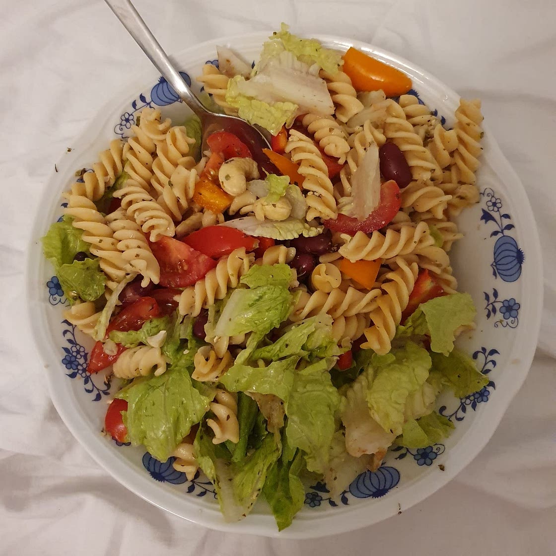 Protein Pasta Salad (low-calorie, vegan)