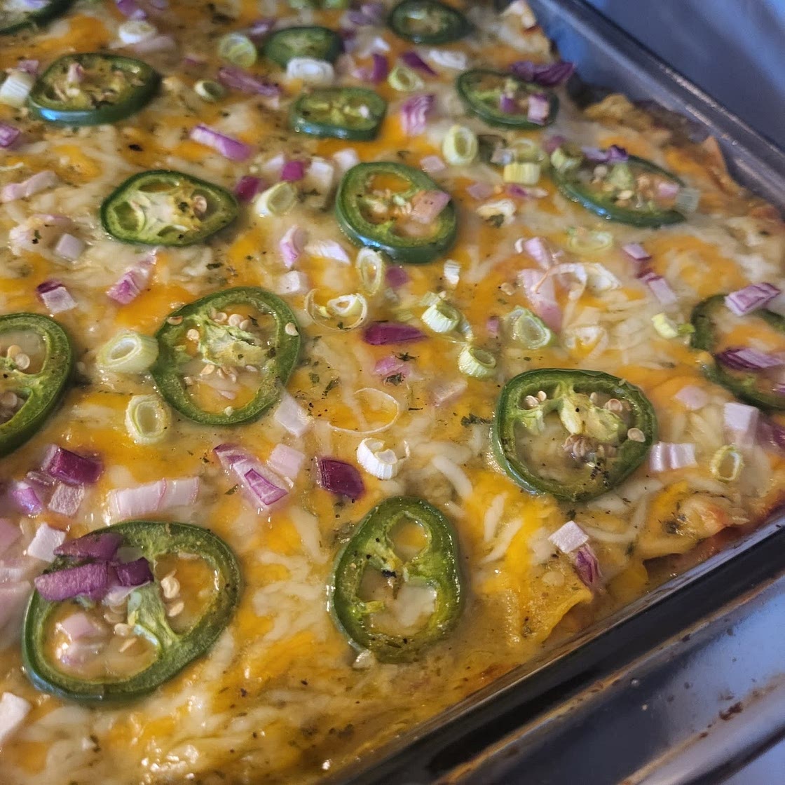 Verde Chicken Enchilada Casserole